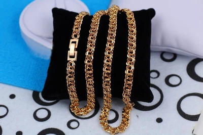Цепь Xuping Jewelry круглый бисмарк застежка как на часах 45 см 6 мм золотистая