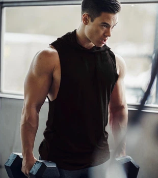 Безрукавка мужская с капюшоном Just Gym черная XL
