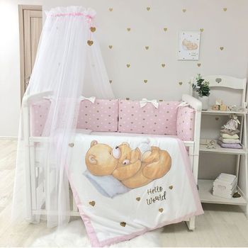 Комплект дитячого постільного Happy Baby рожевий стандарт 015009