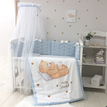 Комплект дитячого постільного Happy Baby блакитний стандарт 015007