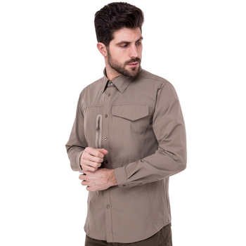 Чоловіча тактична військова бойова сорочка з довгим рукавом для полювання Pro Tactical хакі непромокальна АН7188 Розмір XL
