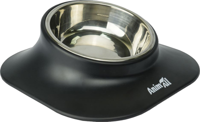 Миска для собак AnimAll 0466 на подставке MS7222 420 мл Металлическая/чорная (2000981277567)