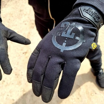 Тактические перчатки стрелковые с защитой пальцев Reis черные размер M