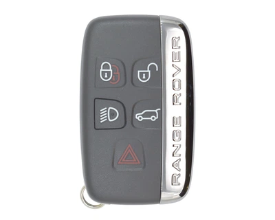 Корпус смарт ключа на 5 кнопок Land Rover Range Rover Defender Discovery Vogue Velar AdlerKey (64-18) с лезвием (для реставрации восстановления ключа, простой корпус с лезвием, болванка, деталь, запчасть для Ланд Ровер)