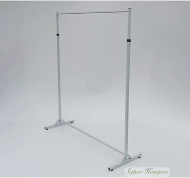 Одинарная телескопическая стойка вешалка для одежды 169/210×150×61 см серого цвета УСТРС210