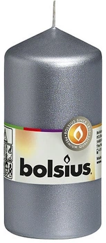 Свічка циліндр Bolsius 12 см срібляста 38 годин (60/120-271Б)