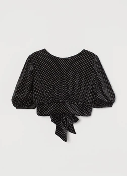 Топ-блузка H&M XS Чорний 0949265_блест.круж_01