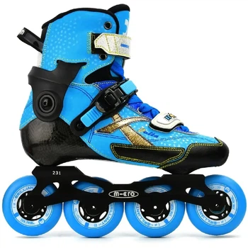 Pоликовые коньки Micro Delta X 27-29 Чорний-Блакитний