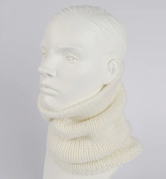 Шарф Snud (Buff) жіночий з пряжі STELLA HINT 28*26 см. Білий
