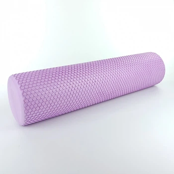 Массажный валик FitMagic Foam Roller EVA 60 см структурный ролик для массажа спины и мыщц тела фиолетовый
