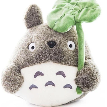 Мягкая игрушка My Neighbor Totoro Тоторо с листочком 25 см, серая (CBACA903946C)