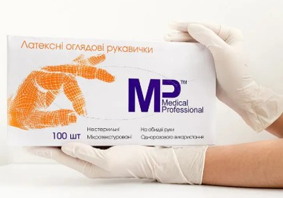 Рукавички латексні Medical Professional нестерильні без пудрою розмір L 100 шт