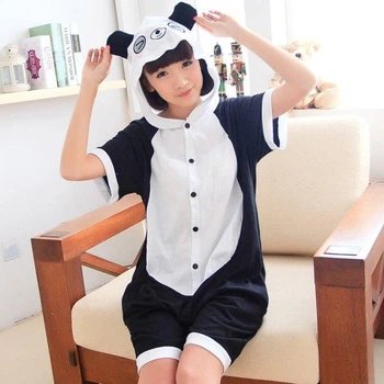 Дитяча піжама кігурумі Панда літня Чорний Kigurumi krd0092 130 см