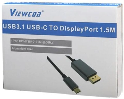 Адаптер-перехідник Viewcon USB-C на DisplayPort 1.5 м Black (TE392)