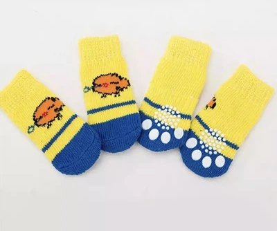 Носки с антискольжением для собак хлопок Yellow Size M