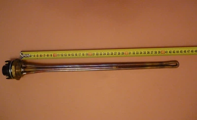 Тэн медный для чугунной батареи 2500 W с резьбой 1 1/4" с итальянским терморегулятором Thermowatt Италия