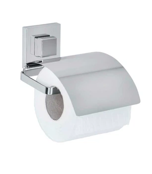 Держатель туалетной бумаги Wenko Vacuum-Loc® Quadro с крышкой, 13 x 11,5 x 14 см, нержавеющая сталь