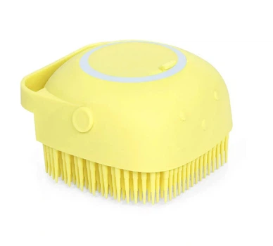 Силіконова масажна мочалка Silicone Massage Bath Brush Жовта
