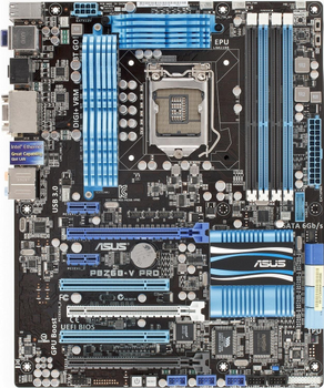 Материнская плата ASUS P8Z68-V Pro (s1155, Intel Z68, PCI-Ex16), б/в