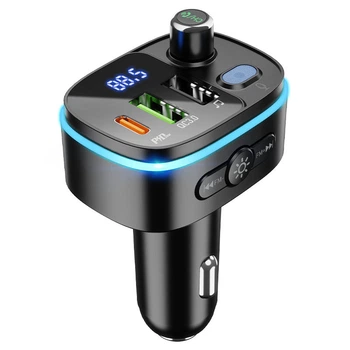 АЗУ FM модулятор Hoco E62 PD20W+QC3.0 (2USB-A/1C) Черный