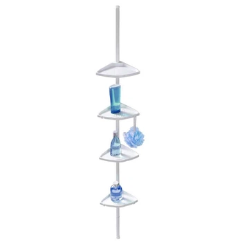 Полка для душа Wenko угловая телескопическая Easy White - 4 уровня, 26 х 78-265 х 19,5 см, алюминий, пластик