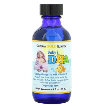 ДГК для дітей, Омега-3 із вітаміном D3, California Gold Nutrition, 1050 мг, 59 мл