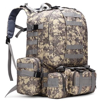 Тактический Штурмовой Военный Рюкзак ForTactic с подсумками на 50-60литров Пиксель TacticBag