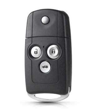 Викидний корпус ключа Honda на три кнопки Civic Accord Jazz CRV HRV Odyssey Pilot AdlerKey (35-12 з лезом і місцем під логотип (відкидний корпус з лезом, болванка, запчастина для Хонда)
