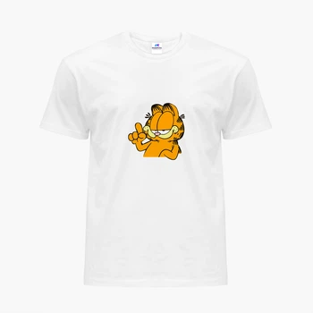 Детская футболка Гарфилд (Garfield) (9224-1945) 122-128 см Хлопок Белый