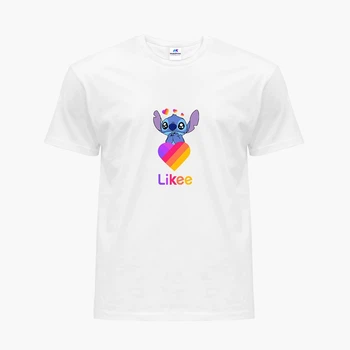 Детская футболка Лайк Стич (Likee Stitch) (9224-1596) 110-116 см Хлопок Белый