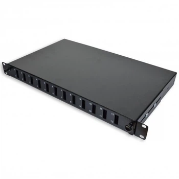 Патч-панель CMS 24 портов 12 SC-Duplex, пустая, 1U, черный UA-FOPE12SCD-B
