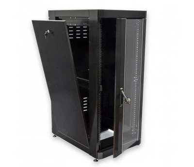 Шафа серверна підлогова CMS 19", 18U, 907х610х675мм (В*Ш*Г), розбірна, чорна, UA-MGSE1866MB
