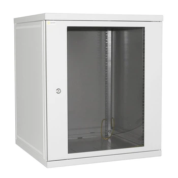 Серверна шафа IP 19" настінна 18U 600x600 розбірна, скло, сірий