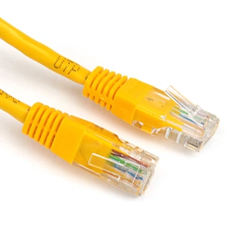 Патч-корд Net-server 0.5м, UTP, cat.5e, RJ45, медь, желтый, PAUT3050-YL