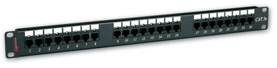 Патч-панель мережева Premium Line 24 порту UTP, 1U, кат.5Е, Navigator, Dual Type IDC, чорний 175522412