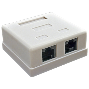 Розетка мережева Kingda зовнішня Kingda 2хRJ45, cat.5e, UTP, KDWP6035