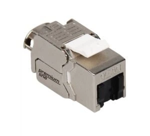 Модуль Premium Line Keystone FTP литой 180°, cat.6A, Slim Type, со шторкой 109924010