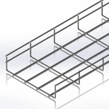 Лоток сетчатый CMS 200х50х2500, проволока Ø4 мм, белый цинк CMS-WBC4-20050Z