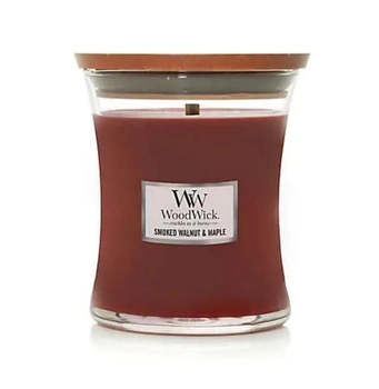Ароматическая свеча Woodwick Medium Smoked Walnut & Maple с ароматом копченого ореха и клена 275 г