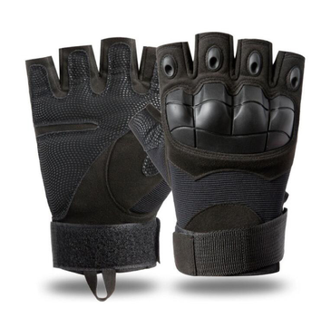 Перчатки тактические штурмовые (велоперчатки, мотоперчатки) TG-04 беспалые Black р.XL