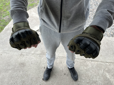 Тактичні безпалі рукавички хакі