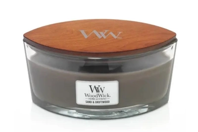 Ароматическая свеча Woodwick Ellipse Sand & Driftwood с ароматом древесины и песка 453 г