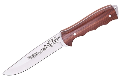 Охотничий нож в чехле с деревянной ручкой GP NO1525 26см