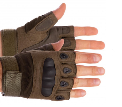 Тактические безпалые перчатки COMBAT, перчатки штурмовые, размер М, цвет хаки