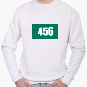 Свитшот мужской Номер 456 Ли Чжунг-Чжае Игра в кальмара (Squid Game) (8771-3362) Белый XXL