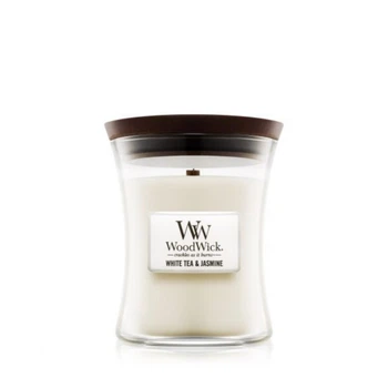 Ароматична свічка з ароматом жасмину Woodwick White Tea & Jasmine (85 г)