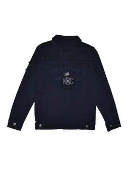 Куртка джинсовая для мальчика темно-синяя (TR-01-1058)