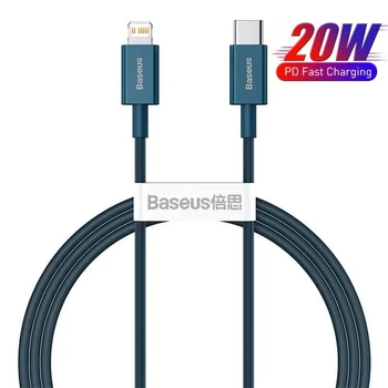 USB кабель для iPhone Type C на Lightning BASEUS Superior Series Fast Charging Data Cable (1m, 20W, PD 2.0, 480 Mbps). Blue