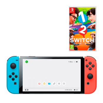 Набор Консоль Nintendo Switch OLED Model HEG-001 64GB Blue Red + Игра 1-2 Switch