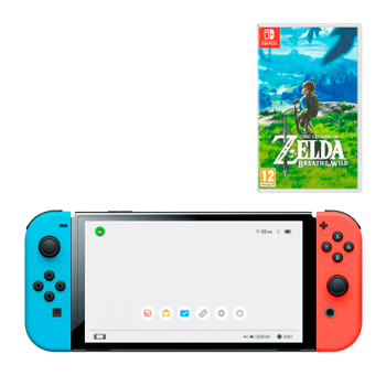 Nintendo Switch (OLED model) Neon Blue-Red + Игра The Legend of